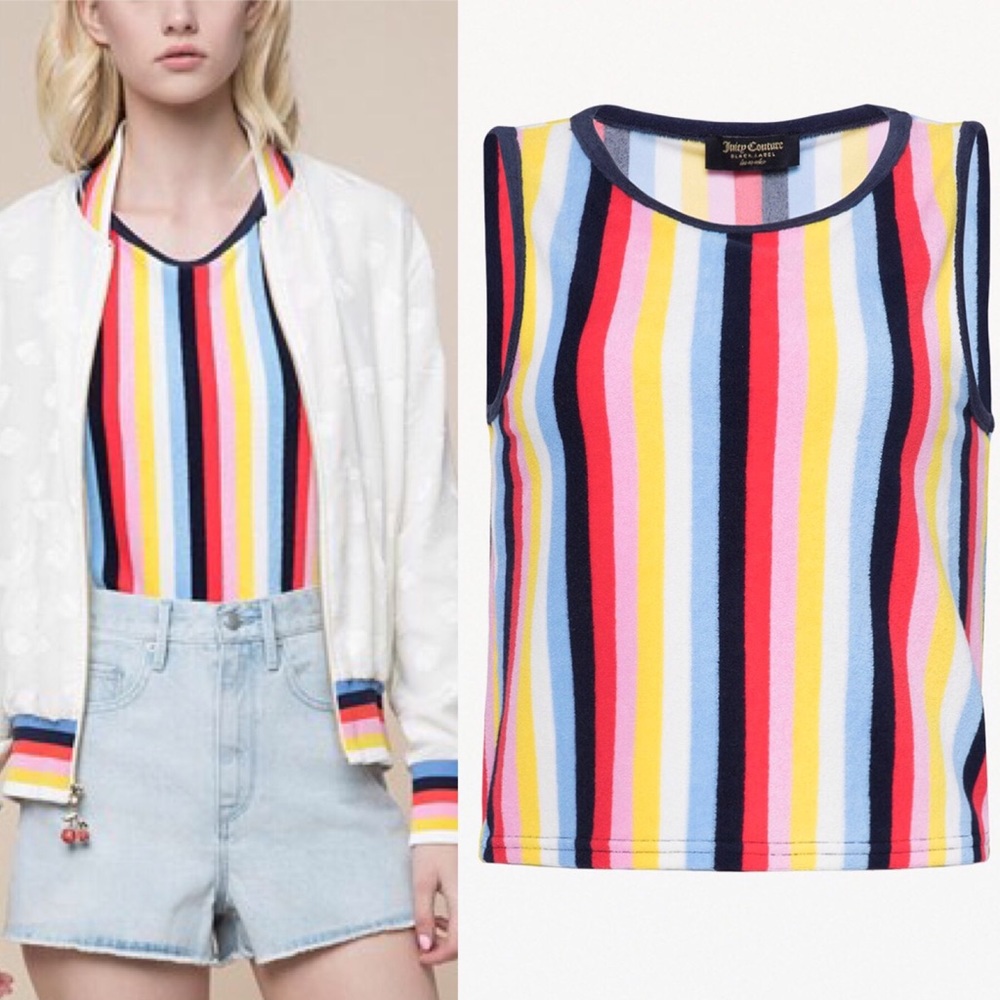 JUICY COUTURE Multicolor Stripe Microterry Tank M